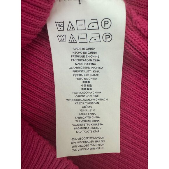 Michael Kors Ribbed Off the Shoulder Top Electric Pink Size S Knit Sweater - Picture 8 of 9